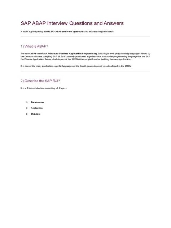SAP ABAP Interview Questions and Answers PDF for Success