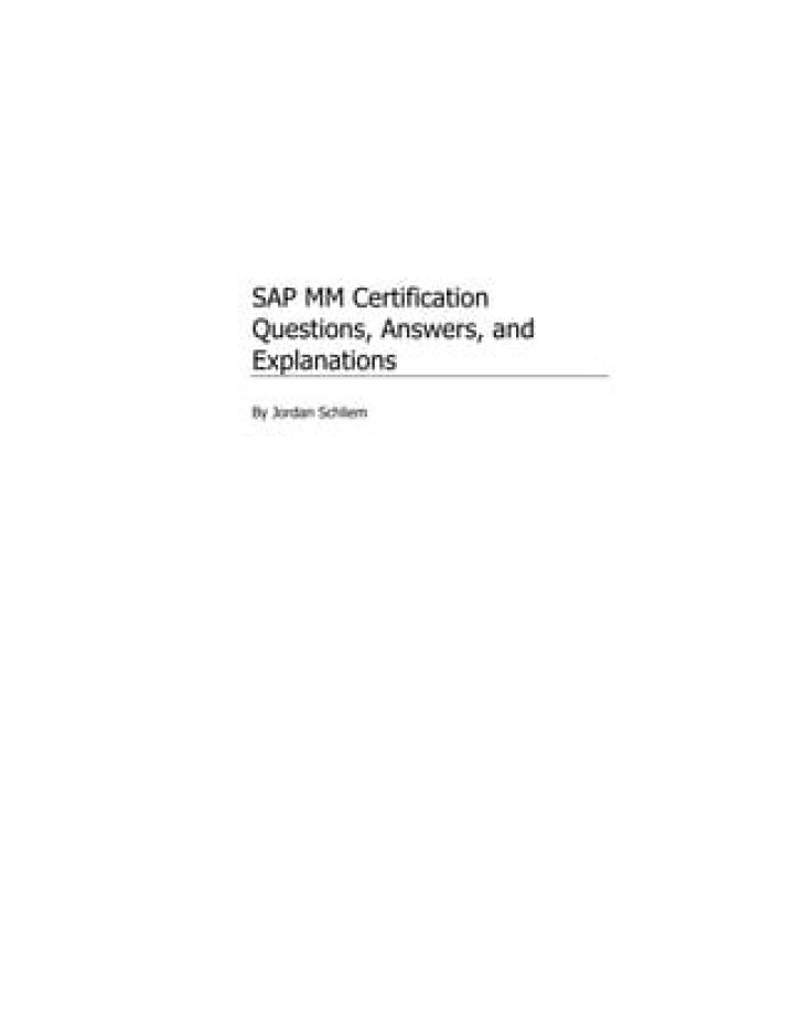 SAP MM Certification Questions & Answers PDF – Top Exam Prep Guide