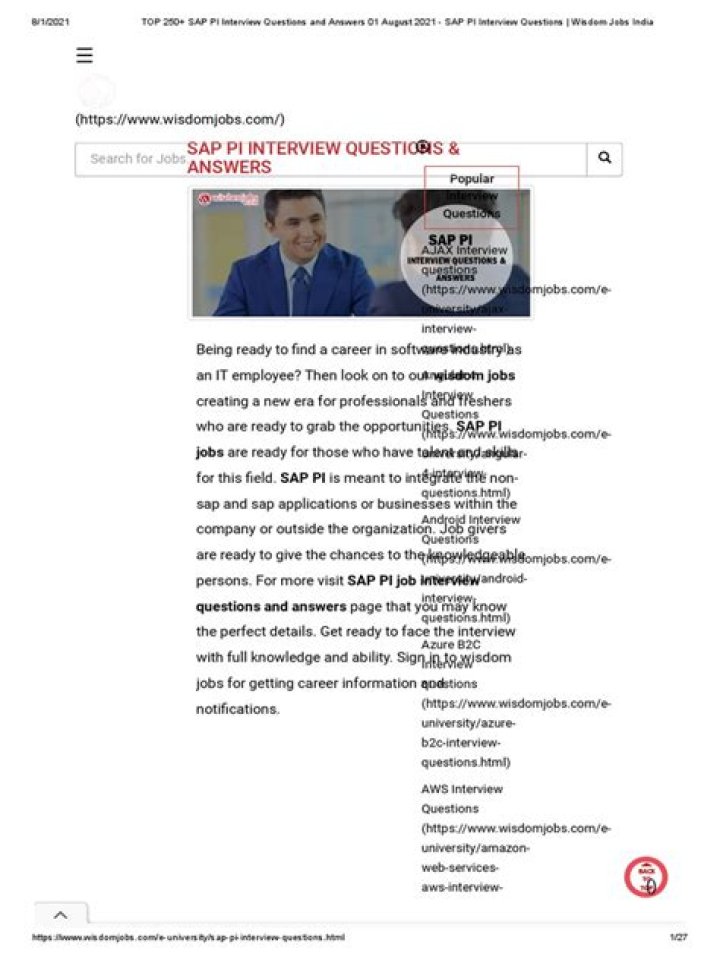 SAP PI Interview Questions and Answers PDF for Beginners