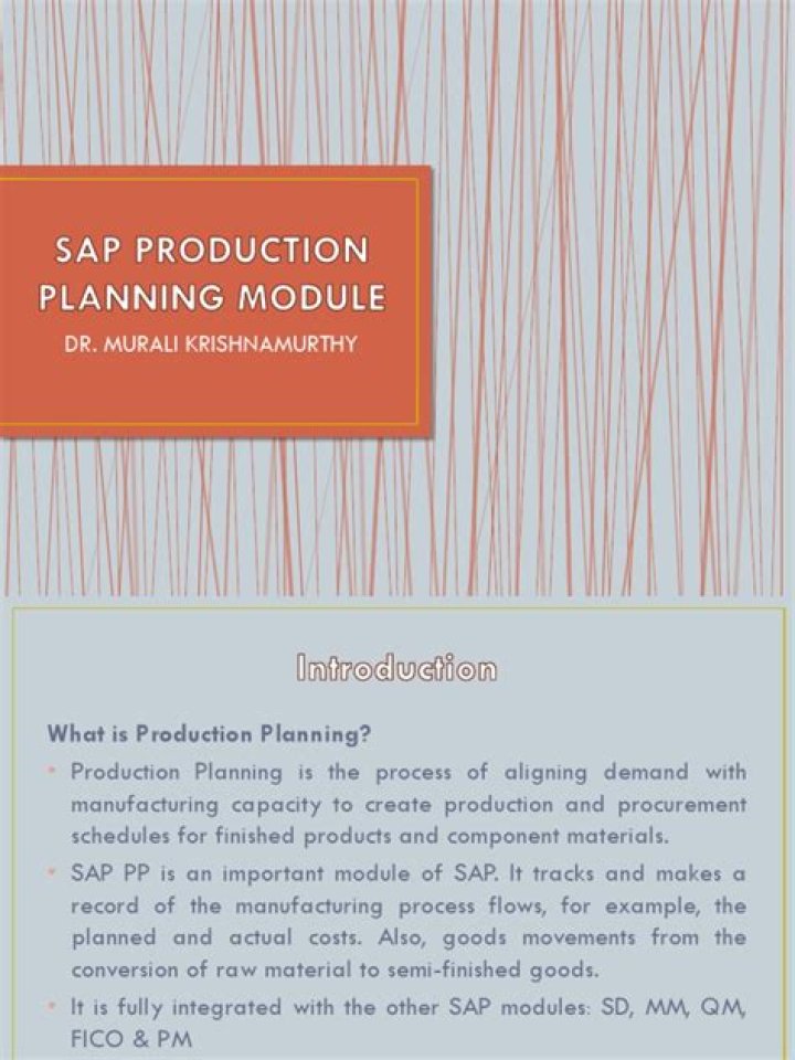 Sap Production Planning Module PDF: Optimize Forest Harvest & Yield Forecasting