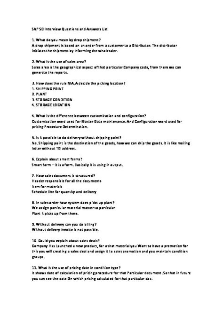 SAP SD Interview Questions & Answers PDF: Top 50 Interview Packs
