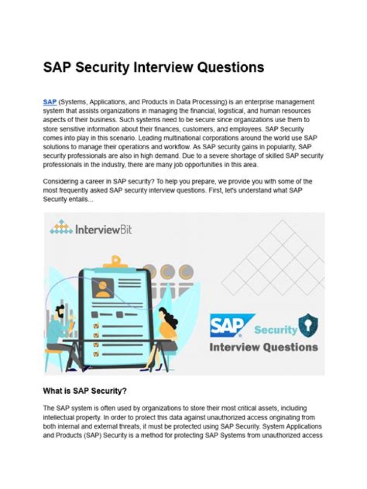 SAP Security Interview Questions PDF: Top 50 Topics & Answers
