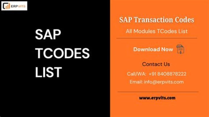 SAP TCodes List PDF Free Download – Instant Access Now