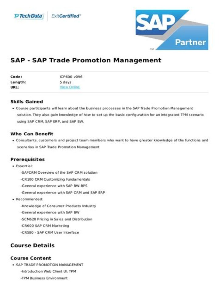 SAP Trade Promotion Management PDF: Streamline Your Sales Campaigns