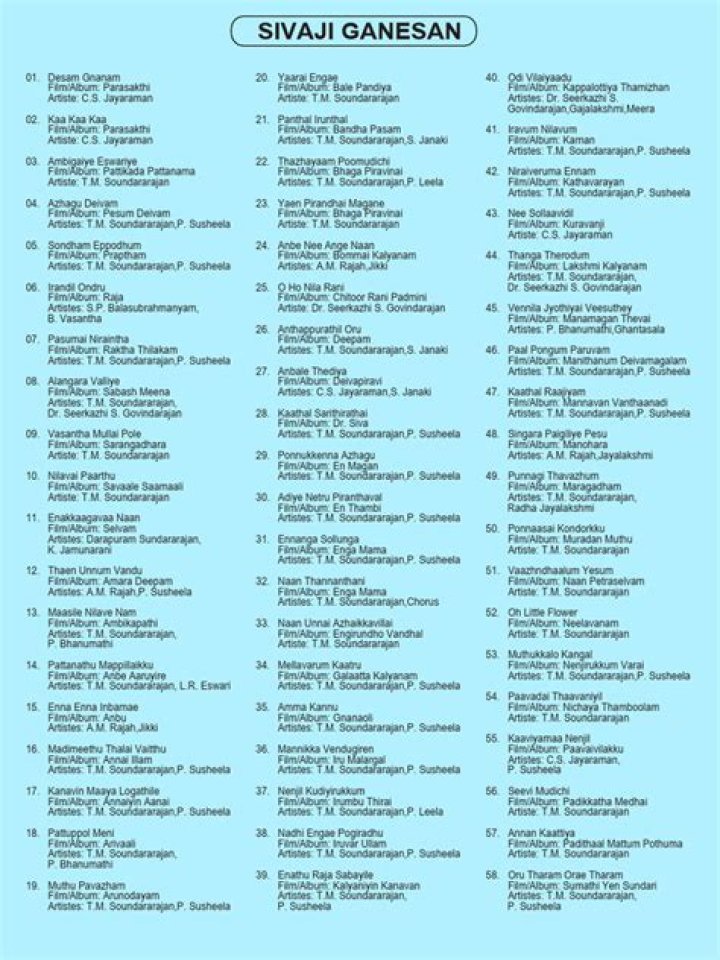 Saregama Carvaan Tamil Songs List PDF Download
