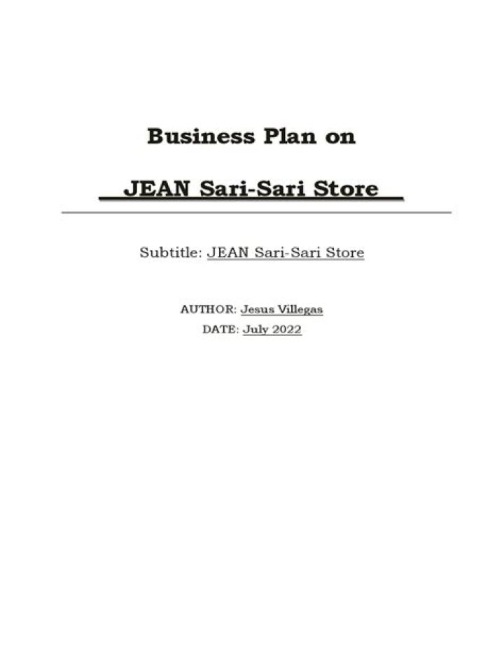 How to Start a Sari Sari Store: Complete Business Plan PDF