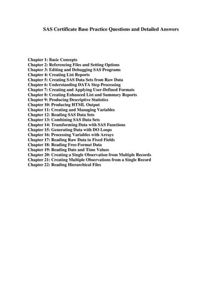 SAS Certification Questions and Answers PDF: Complete Exam Guide