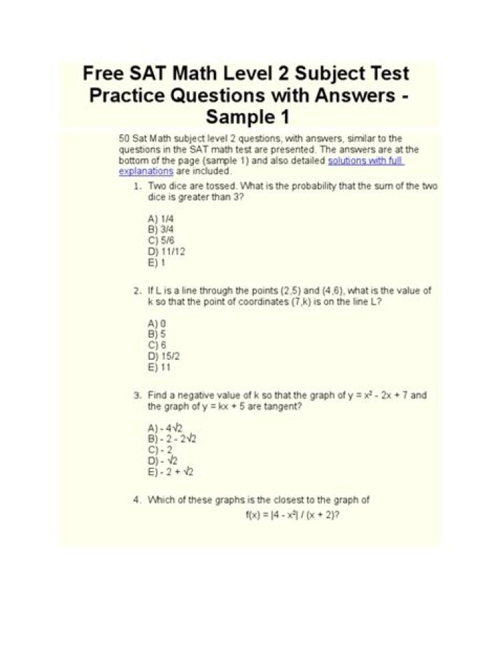 SAT Math Level 2 Test PDF: Practice Tests & Study Guide