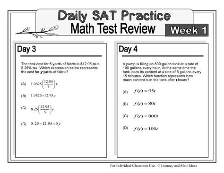 Sat Math Questions PDF: Free Practice Problems & PDF Worksheets