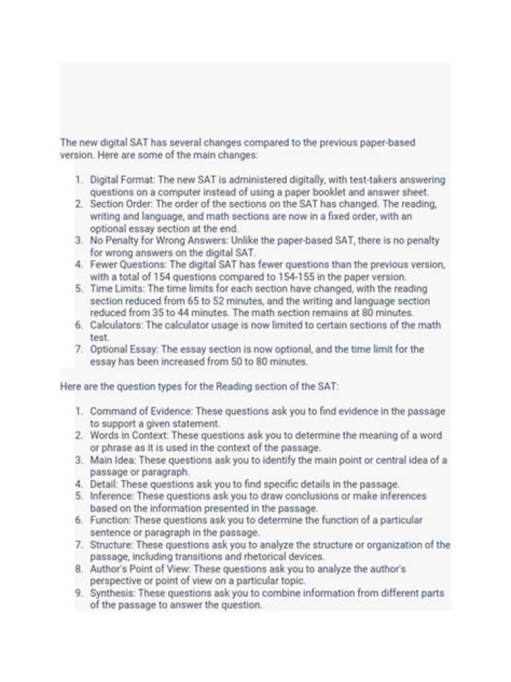 Sat Reading Question Types PDF: Master All Formats for Success