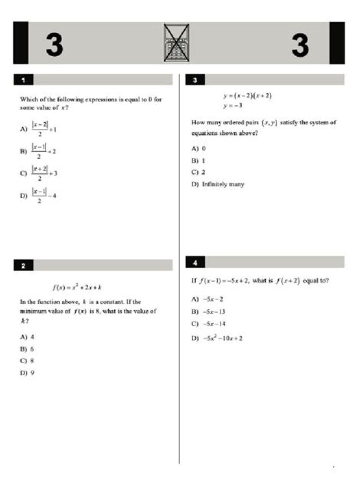 Sat Test 4 PDF: Official Practice Test with Answers