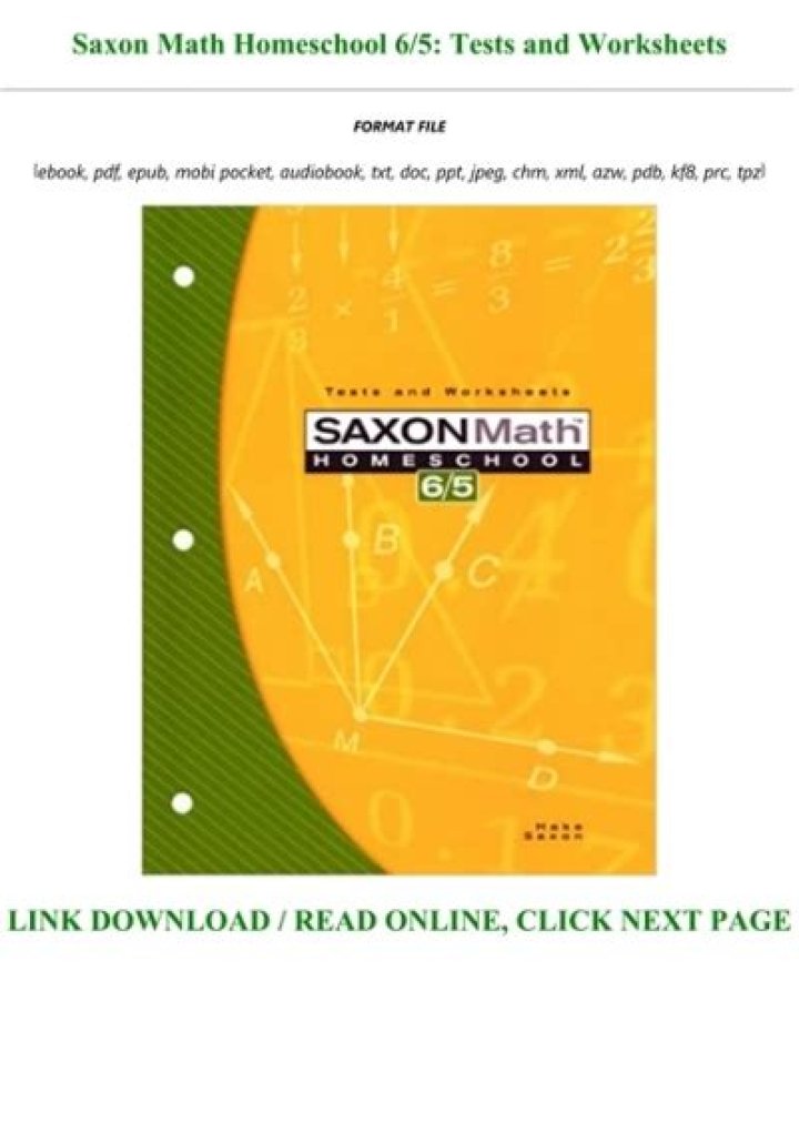 Saxon 7/6 Test & Worksheet PDF Download: Practice Tests & Worksheets
