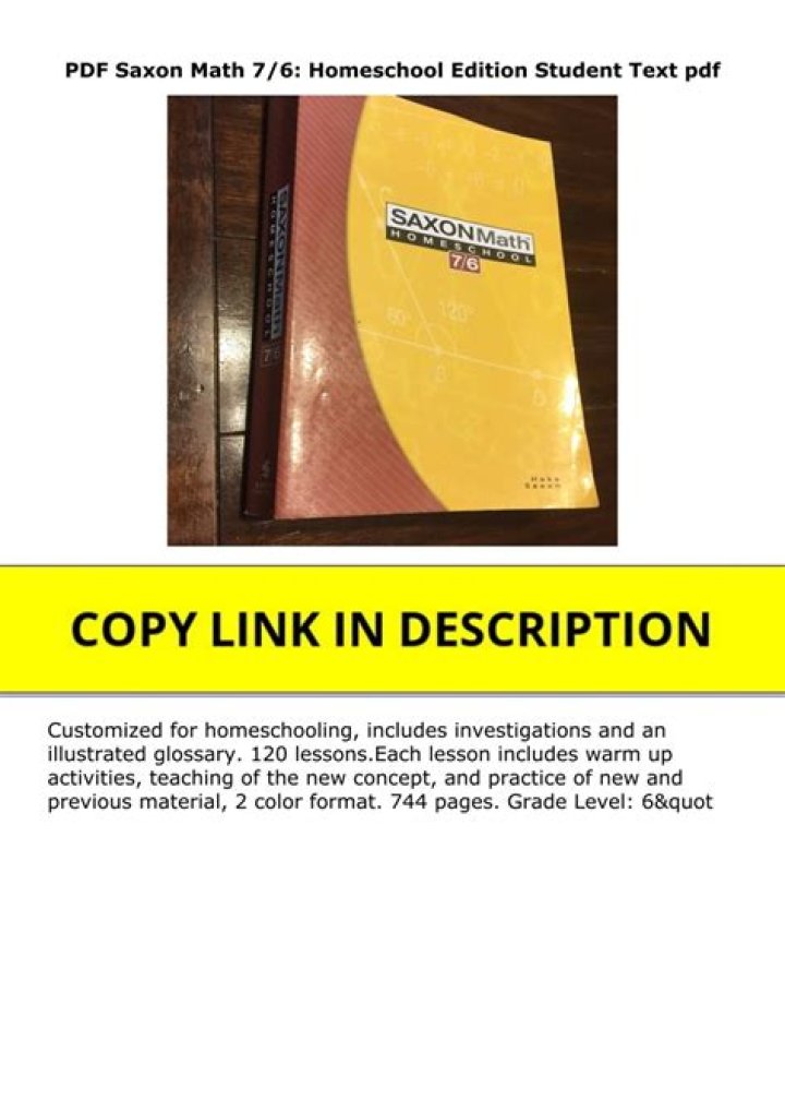 Saxon Math 7/6 Worksheets PDF – Download Free Practice Problems