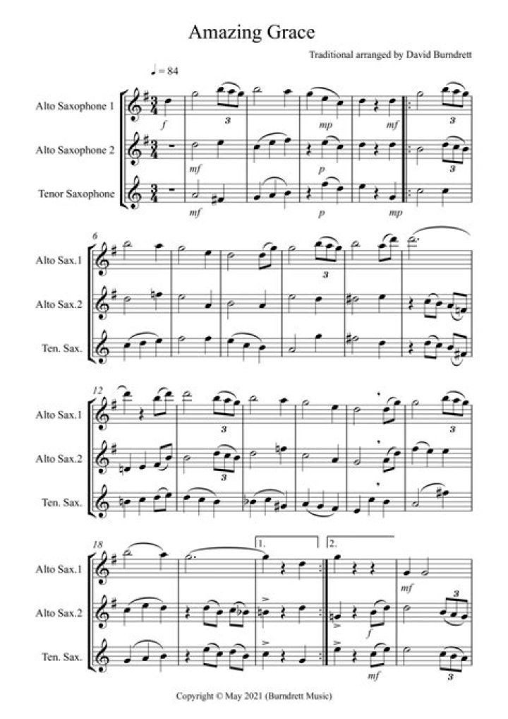 Saxophone Trio Sheet Music PDF – Download Free Downloadable Scores