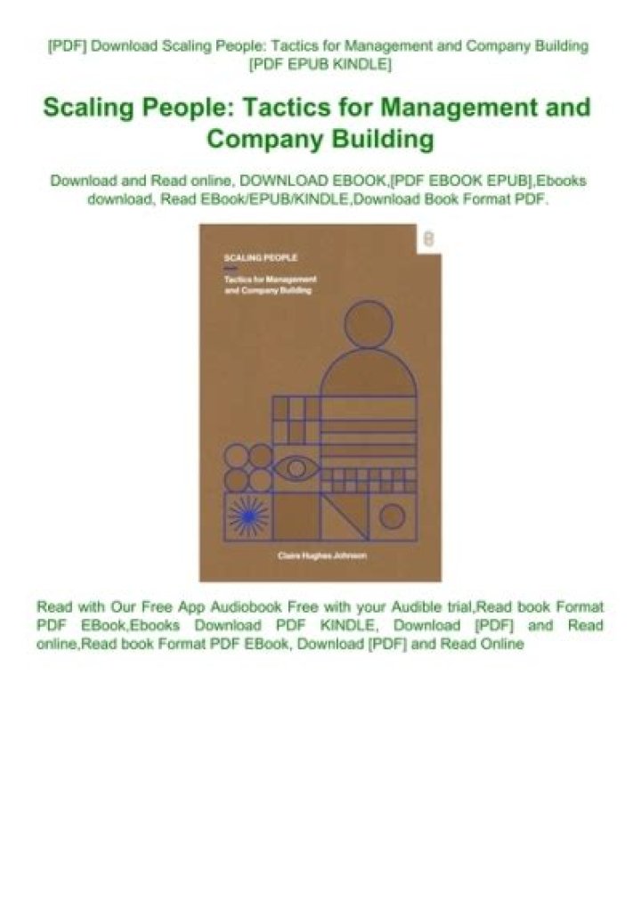 Scaling People: Proven Tactics for Management and Company Growth