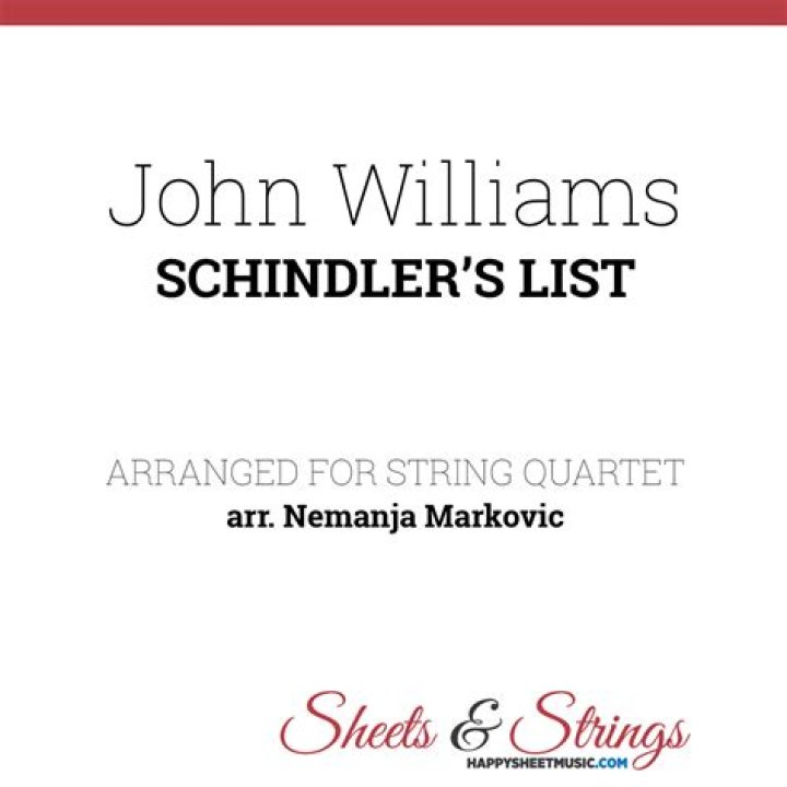 Schindler List String Quartet PDF: Full String Quartet Arrangement