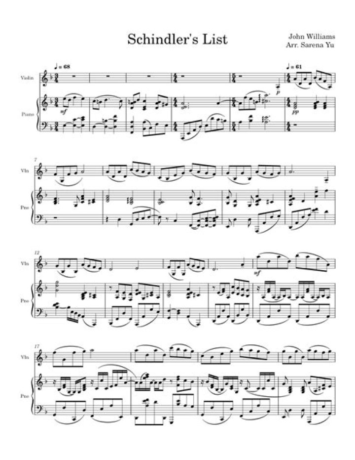 Schindler’s List Piano Score PDF – Play the Classic Film Score