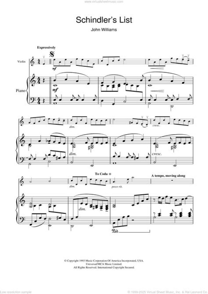 Schindler's List Theme Violin PDF – Powerful Musical Tribute to Humanity