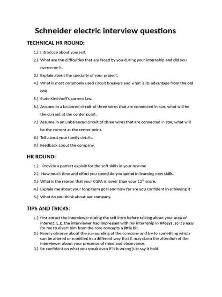Schneider Electric Interview Questions and Answers PDF: Top 2024 Trends