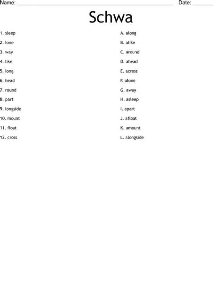Free Schwa Worksheet PDF – Practice Vowel Reduction for Better Pronunciation