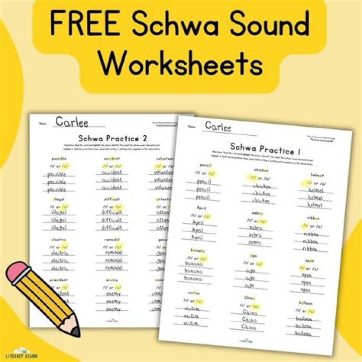 Free Schwa Worksheets PDF for Mastering Vowel Sounds