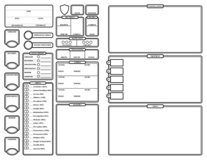 Sci-Fi DND Character Sheet PDF Version – Perfect Template for Players