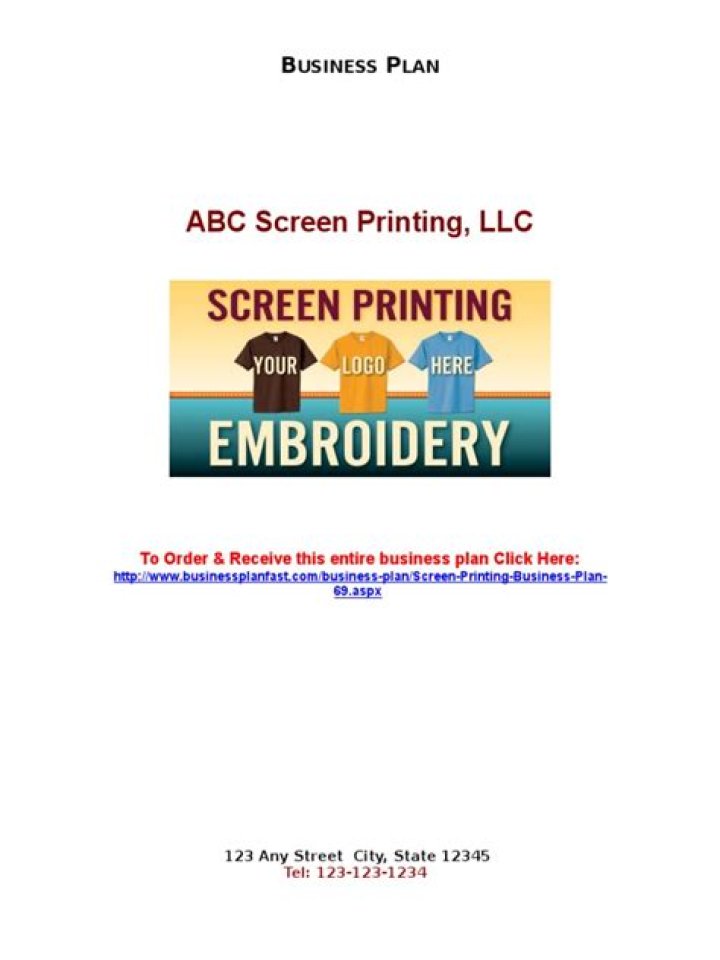 Launch Your Screen Printing Business: Expert PDF Business Plan