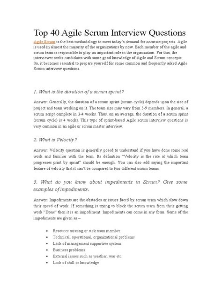 Master Scrum Interview Questions PDF for Job Success