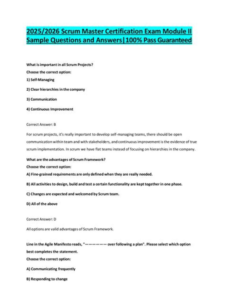 Scrum Master Certification Exam Questions & Answers PDF: Master the Exam
