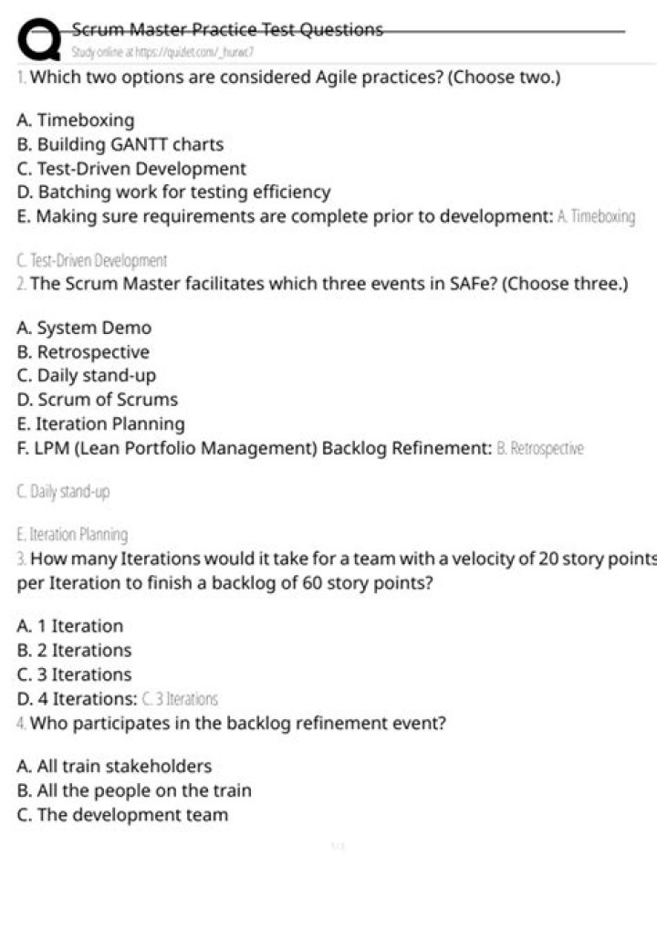 Scrum Master Certification Questions PDF: Master the Exam with Confidence