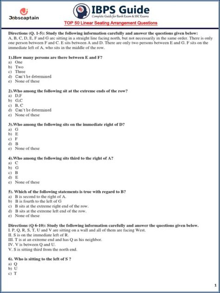 Seating Arrangement Questions PDF: Expert Answers for Event Planners