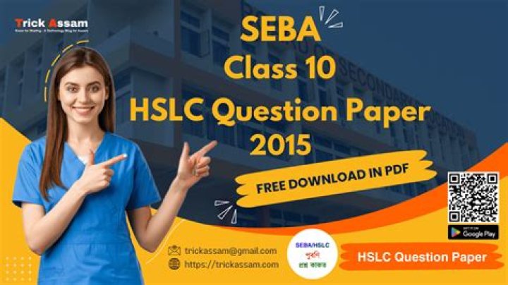 Seba HSLC 2015 Question Paper PDF Download with Answers