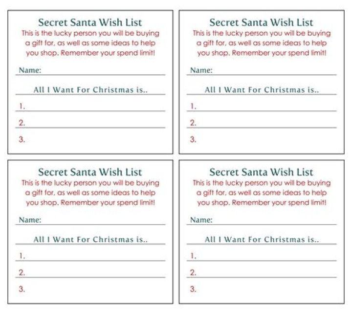 Free Secret Santa Printable List PDF – Download Now