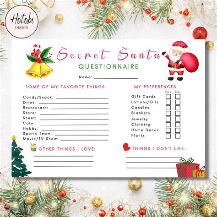 Free Printable Secret Santa List PDF – Easy Holiday Gift Guide