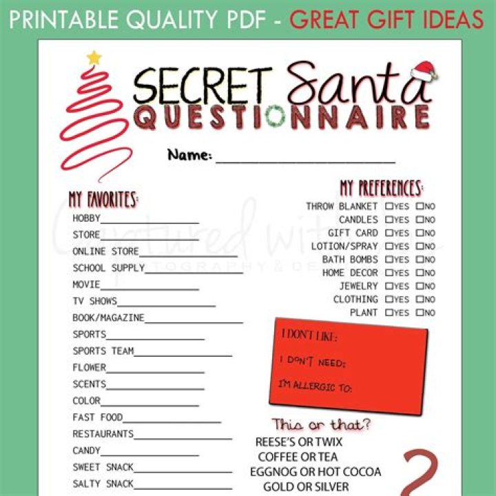 Secret Santa Questions for Coworkers PDF – Fun & Creative Ideas