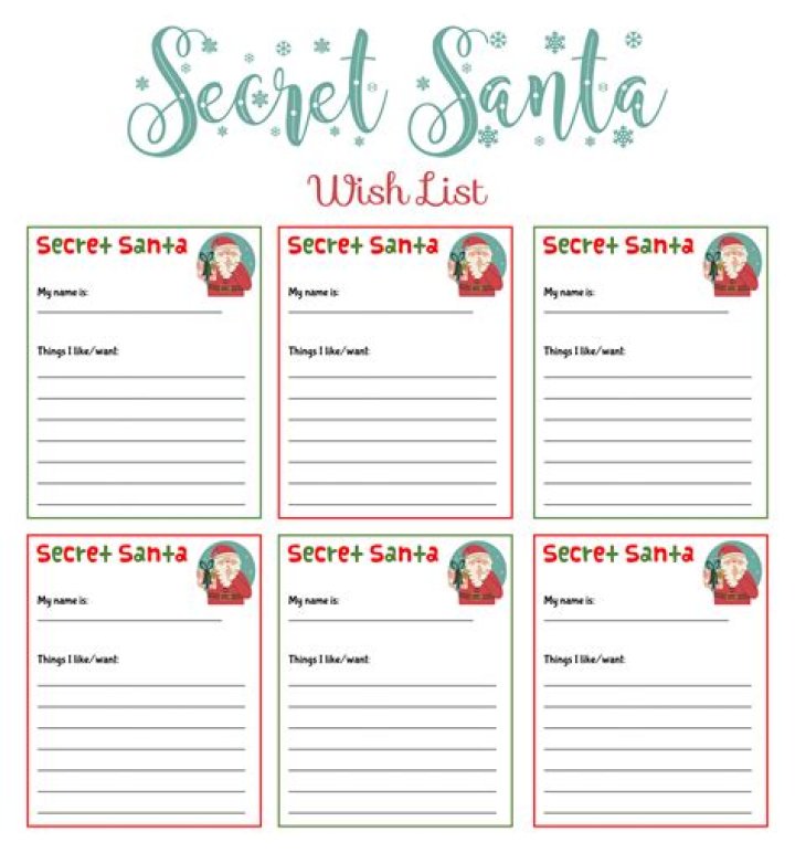 Free Printable Secret Santa Wish List PDF – Download Now
