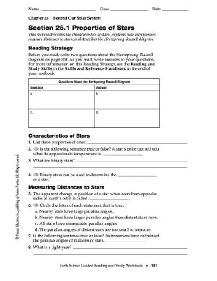 Section 25.1: Star Properties & Answer Key PDF – Full Study Guide