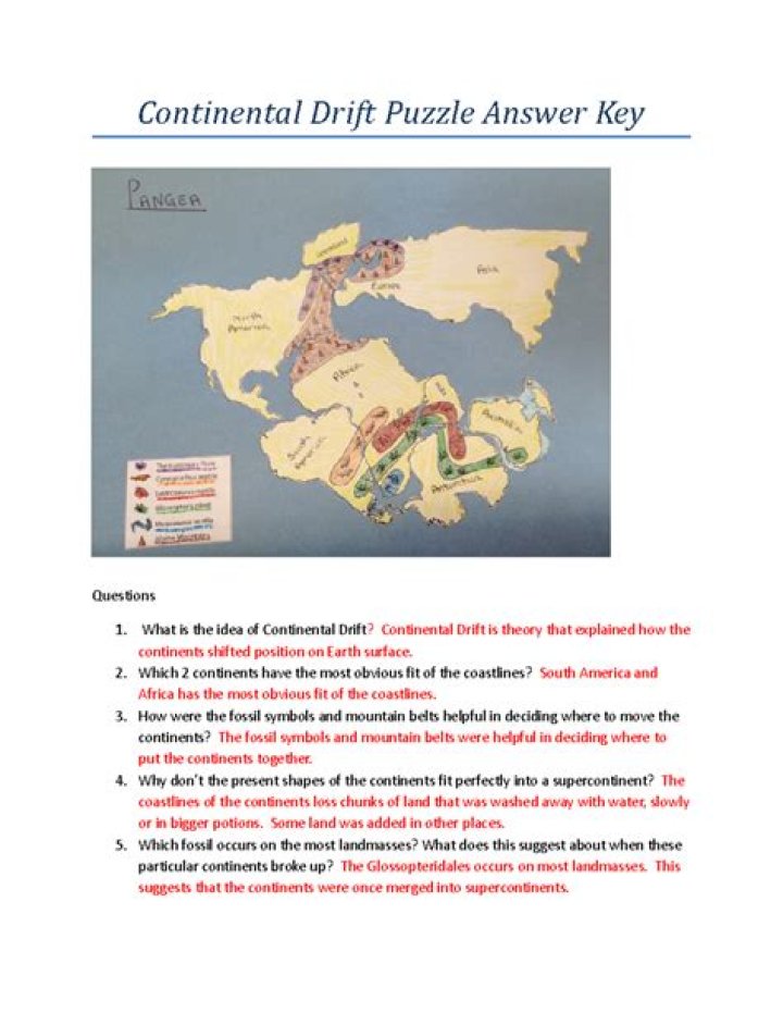 Section 9.1 Continental Drift Worksheet Answer Key PDF – Free Download