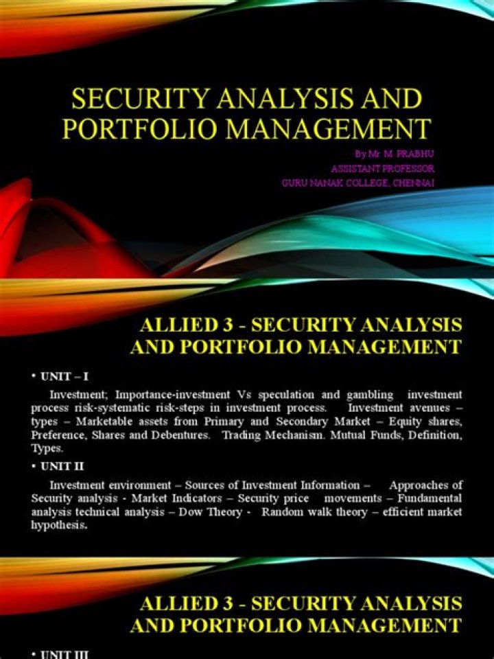 Security Analysis & Portfolio Management PDF: Expert Guide