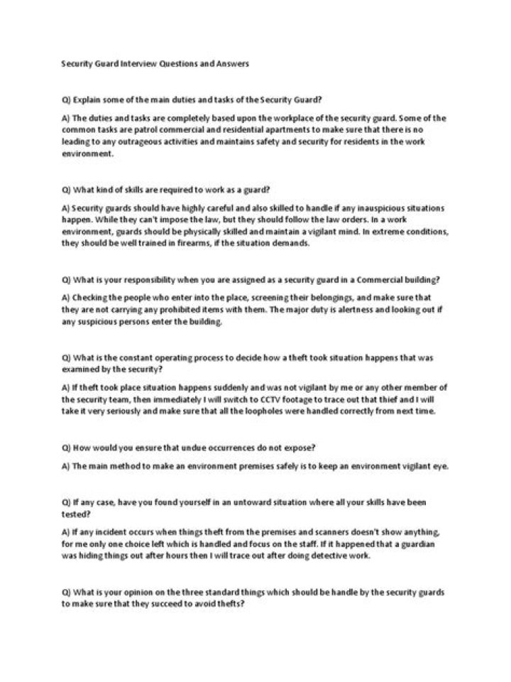 Security Guard Interview Questions & Answers PDF – Download Now
