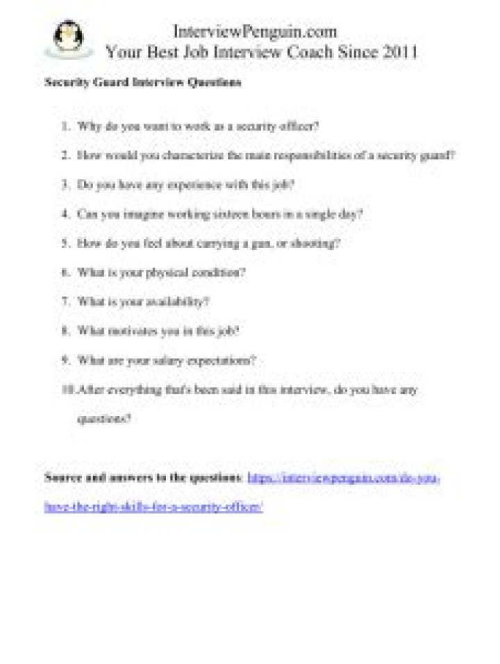 Security Guard Interview Questions & Answers PDF: Master Your Hiring Process