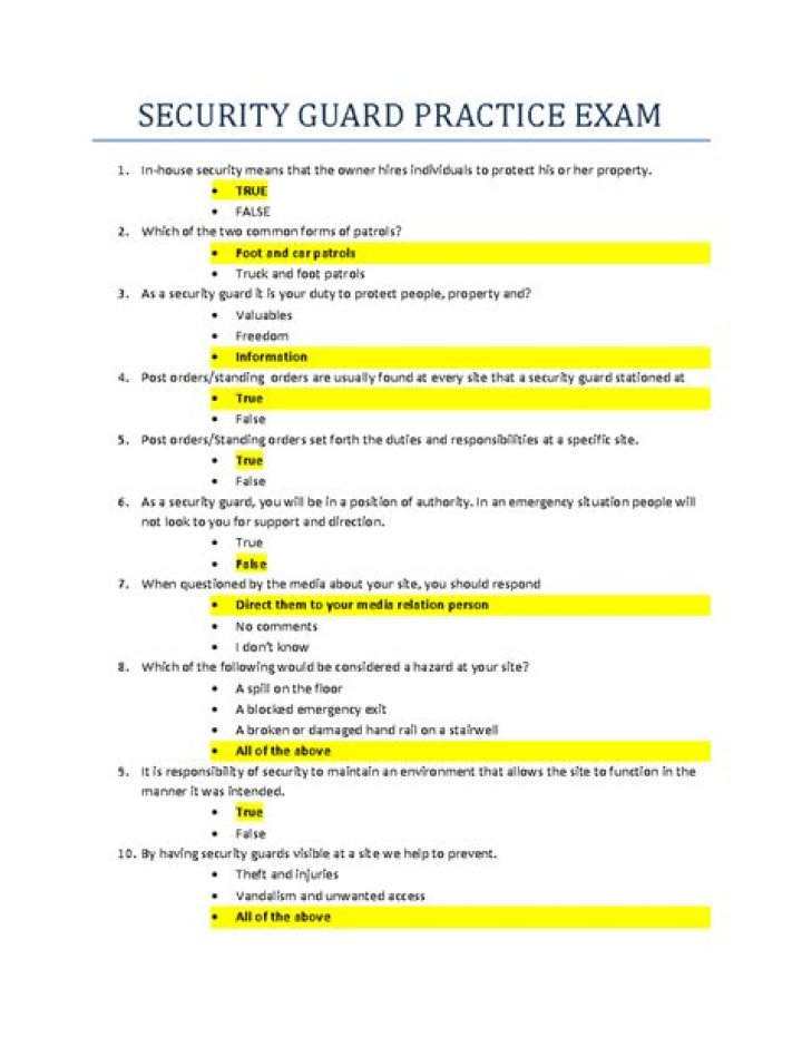 Security Officer Test Questions and Answers PDF for Exam Prep