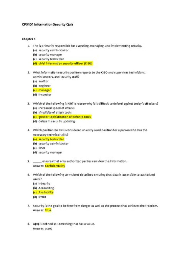 Security Test Questions and Answers PDF for Exam Prep