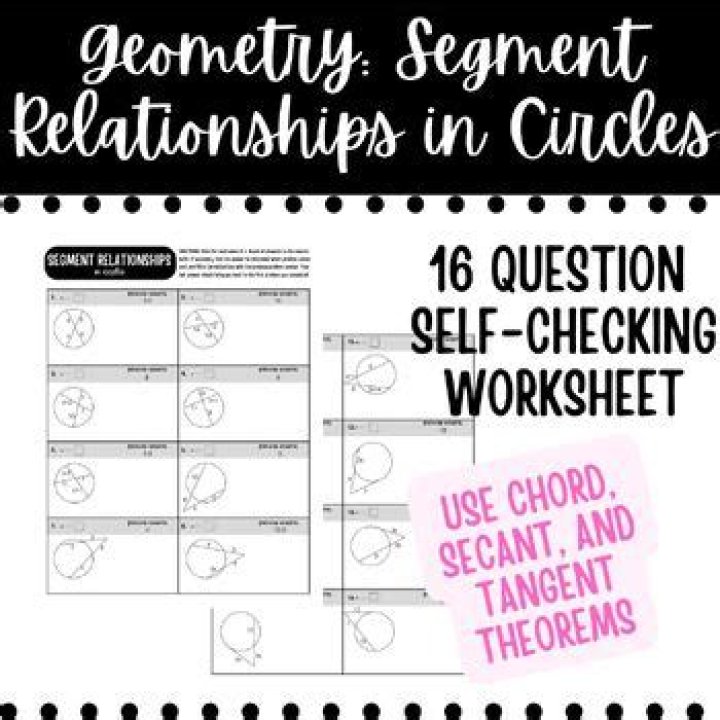 Free Segment Relationships in Circles Worksheet PDF for Students