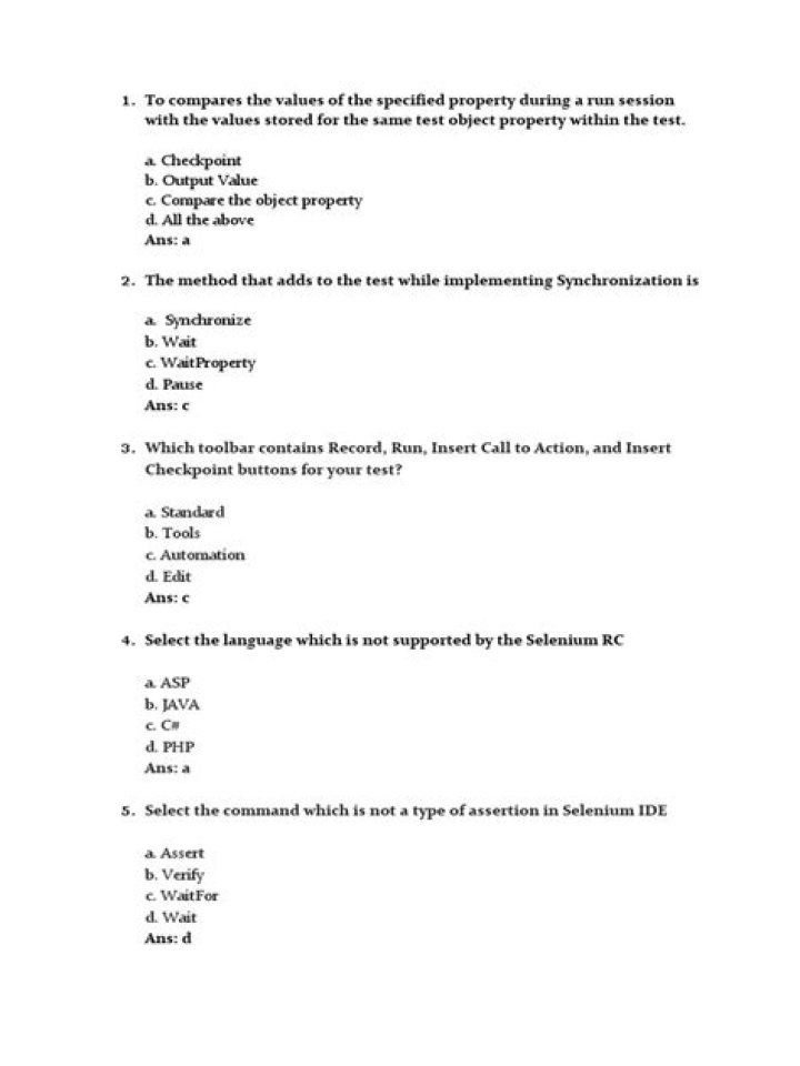 Selenium MCQ Questions & Answers PDF – Master Automation Testing