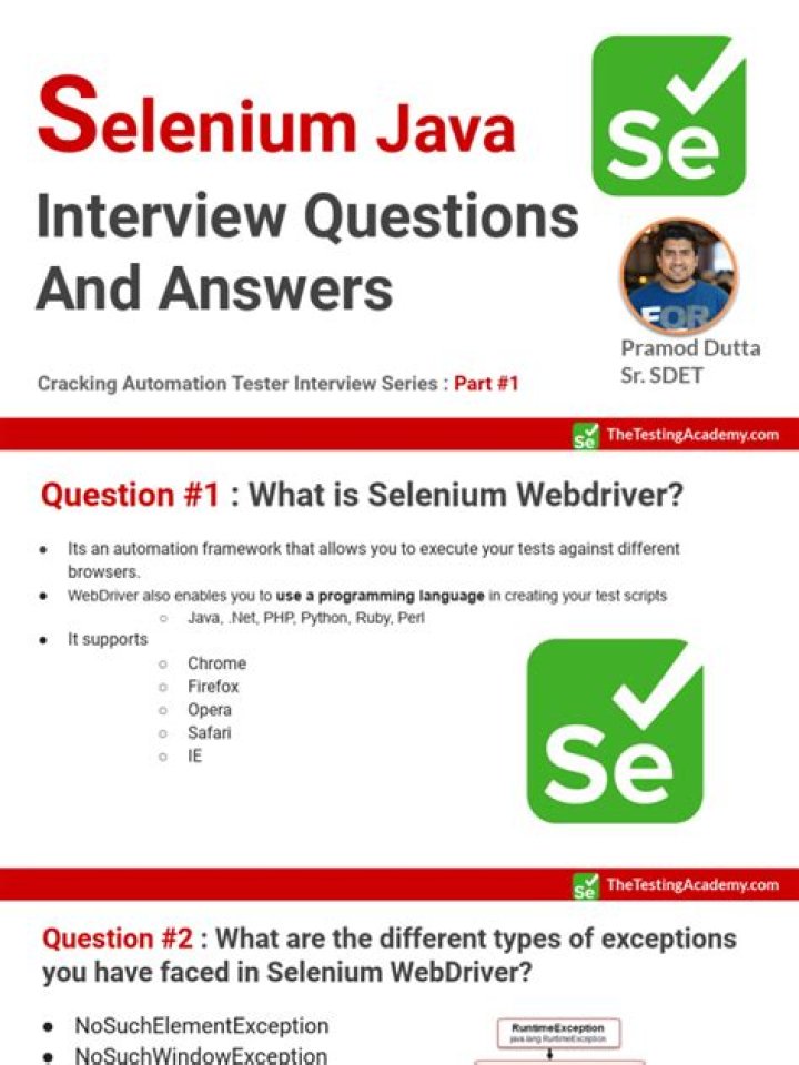 Selenium Questions and Answers PDF – Master Test Automation