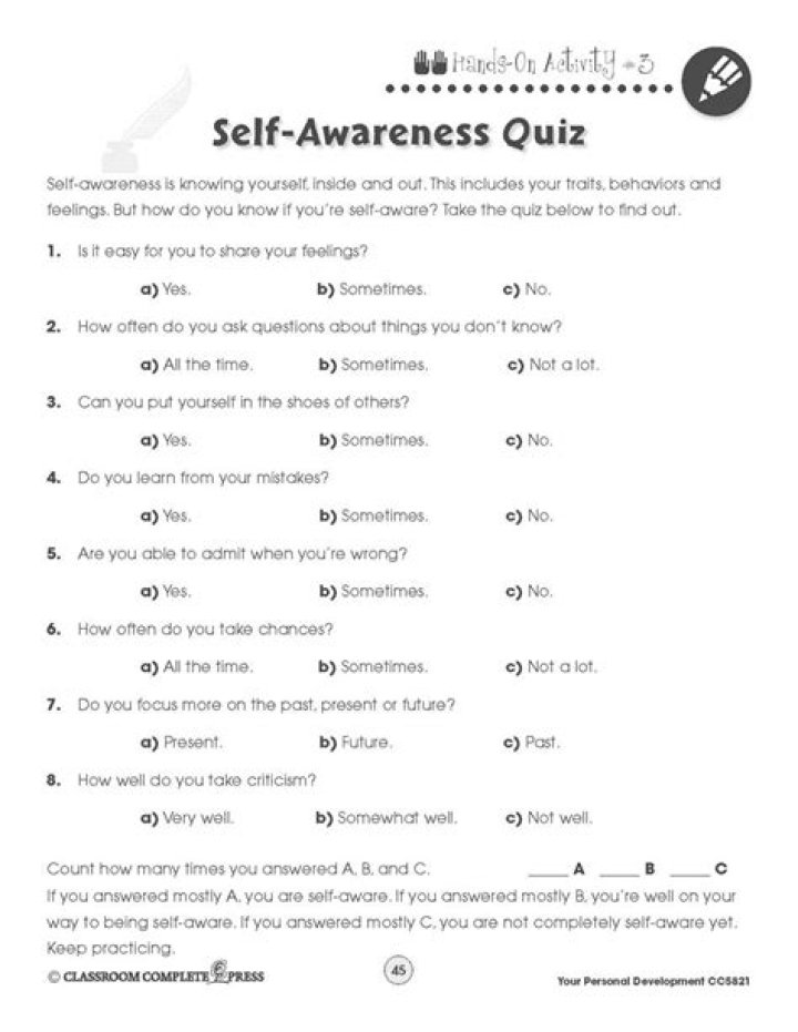 Self-Awareness Test for Students PDF – Build Emotional Intelligence