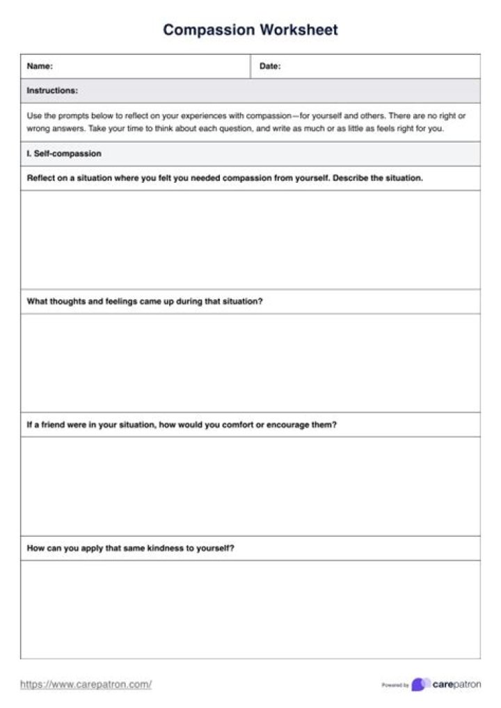 Self-Compassion Worksheets for Adults PDF – Heal and Grow with Ease