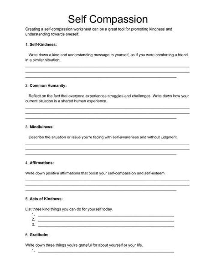 Self-Compassion Worksheets for Therapists – Free PDF Therapist Aid