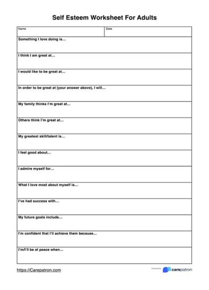 Boost Your Self-Love with Free Adult PDF Worksheets